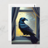 raven aan het raam briefkaart (Voorkant / Achterkant)