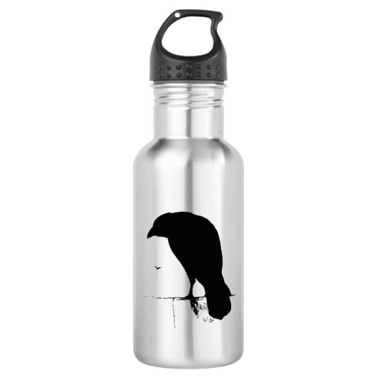 Raven - Aangepaste Gothic Waterfles (Voorkant)