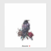 Raven and Roses Beautiful Sticker (Vel)