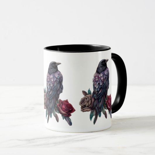 Raven and Roses Coffee Mok (Voorkant rechts)