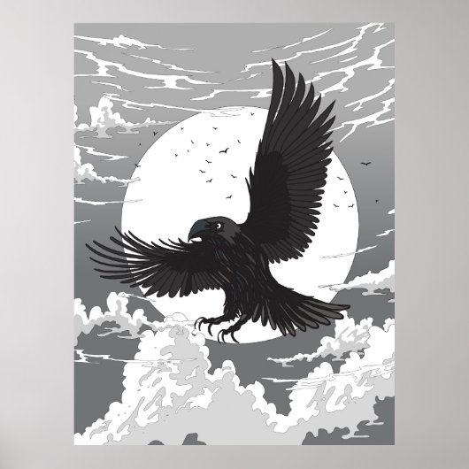 Raven And The Moon Poster (Voorkant)