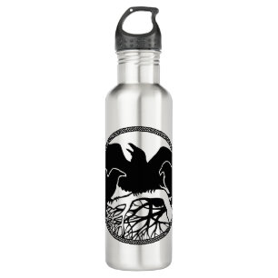 Raven Art Cool Crow Art Sport Bottle Waterfles