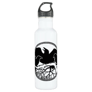 Raven Art Cool Crow Art Sport Bottle Waterfles