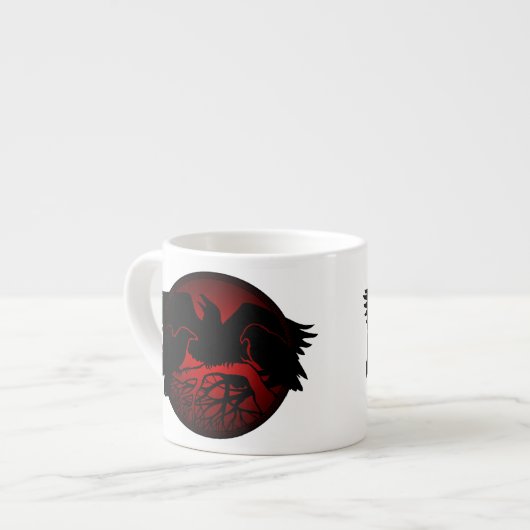 Raven Art Cup Native Art Raven Coffee Espresso Cup Espresso Kop (Voorkant links)