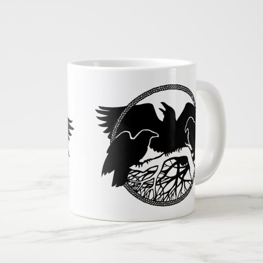 Raven Art Jumbo Mokken Cool Crow Art Cups en Mokke (Voorkant rechts)