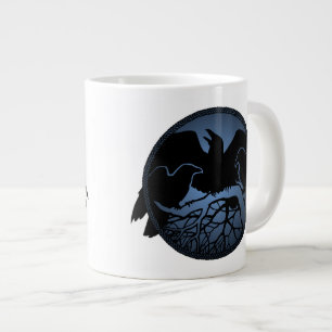 Raven Art Jumbo Mugs Cool Crow Art Cups & Mugs