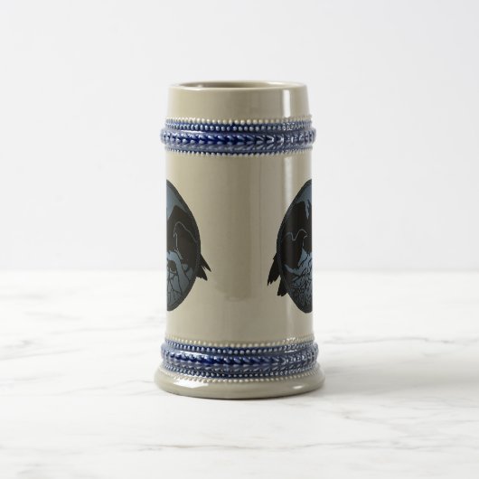 Raven Art Mok Wild Bird Beer Mok Raven Stein (Center)