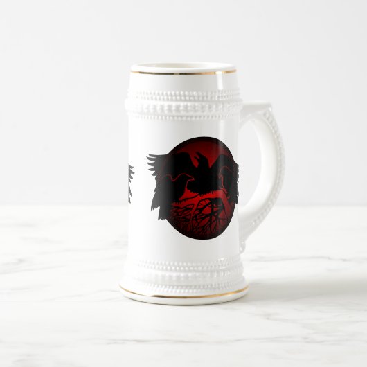 Raven Art Mok Wild Bird Beer Mok Raven Stein (Voorkant rechts)