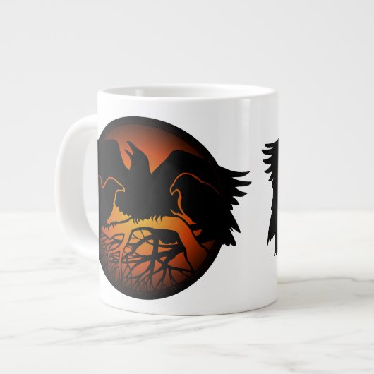Raven Art Mok Wild Bird Coffee Mok Raven Cup (Voorkant links)