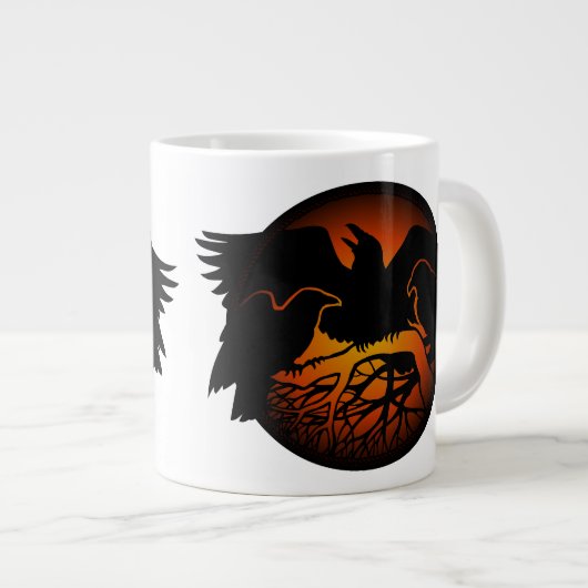 Raven Art Mok Wild Bird Coffee Mok Raven Cup (Voorkant rechts)