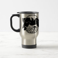 Raven Art Mok Wild Bird Travel Mug Raven Mokken