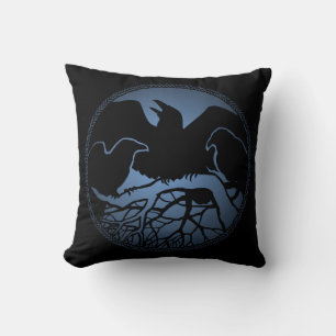 Raven Art Pillow Native Spirit Animal Raven Pillow Kussen