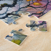 Raven Autumn Waterverf Art Legpuzzel (Zijkant)