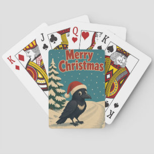 Raven Bevroren Laan Dier Kerstmis Pokerkaarten
