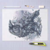 Raven Bird Blue Mystical Sapphire Tissuepapier (Craft)