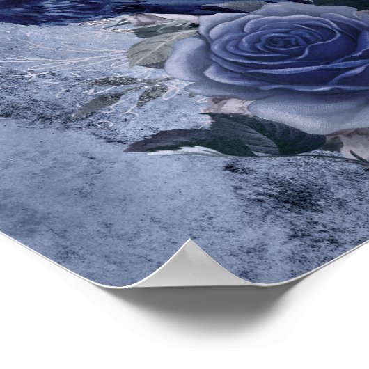 Raven Bird Blue Roos Whimsical Decoupage Print (Hoek)