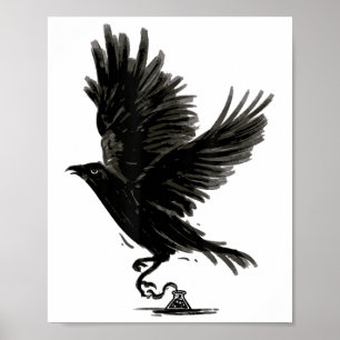 Raven Bird Crow Tattoo _1 Poster