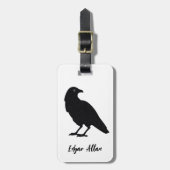 Raven Bird Custom Bag Label | Horror Fan Bagagelab Bagagelabel (Voorkant verticaal)