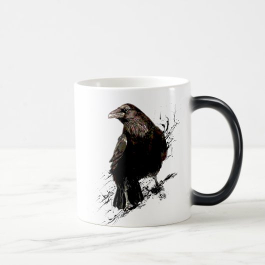 Raven Bird Graphic Art Wildlife Animal Art Magische Mok (Rechts)
