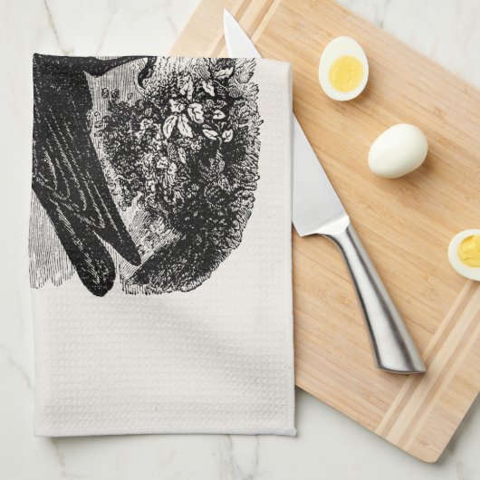 Raven Black Bird Crow Persoonlijke vogels Theedoek (Quarter Fold)