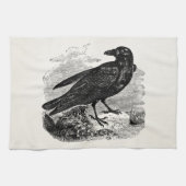 Raven Black Bird Crow Persoonlijke vogels Theedoek (Horizontaal)
