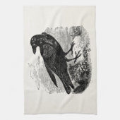 Raven Black Bird Crow Persoonlijke vogels Theedoek (Verticaal)
