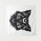 Raven Black Cat Design Backdrop Wandkleed (Voorkant (horizontaal))
