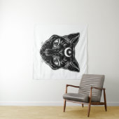 Raven Black Cat Design Backdrop Wandkleed (In Situ (horizontaal))