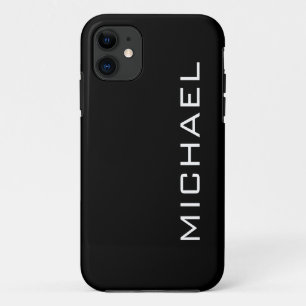 Raven Black effen kleur Minimalistische naam iPhone 11 Hoesje