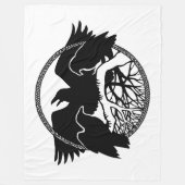 Raven Blanket Native Spirit Animal Fleece Blanket Deken (Voorkant)