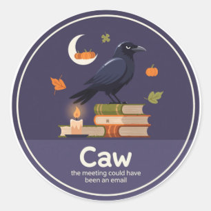 Raven Books Kaars Platte Vector Ronde Sticker