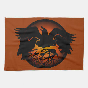 Raven Bord First Nations Raven Art Serving Borden Theedoek