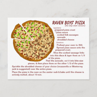 Raven Boys' Pizza Recipe Briefkaart