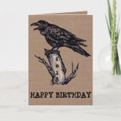 Raven Burlap Verjaardag Kaart Personaliseren, Datu (Voorkant)
