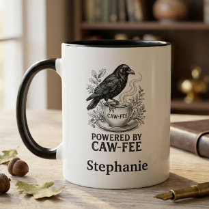 Raven Caw-Fee Gotische Vogel Kunst Kantoor Cadeau Mok
