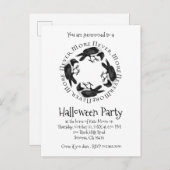 Raven Circle Nooit meer halloween party Uitnodiging Briefkaart (Voorkant / Achterkant)