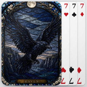 Raven Cliff Roost Illumina Glas-in-lood Pokerkaarten