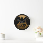 Raven Clock Native Raven Art Wall Clock Bird Gift Ronde Klok (Huis)