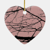 Raven Cracked Heart Keramisch Ornament (Achterkant)