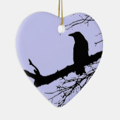 Raven Cracked Heart Keramisch Ornament (Rechts)