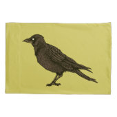 Raven Creepy Crow Bright Gothic Ink Art Kussensloop (Achterkant)