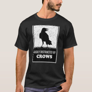 Raven Crow Birding gemakkelijk afgeleid door kraai T-shirt