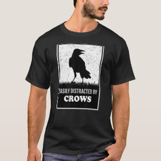 Raven Crow Birding gemakkelijk afgeleid door kraai T-shirt
