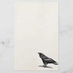  Raven Crow Blackbird Bird Illustratie Briefpapier