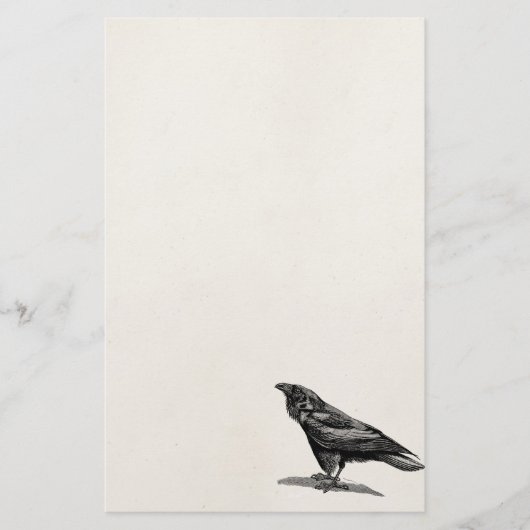  Raven Crow Blackbird Bird Illustratie Briefpapier (Voorkant)