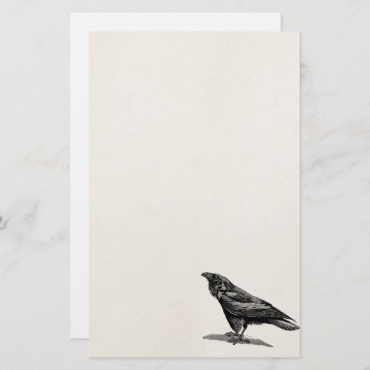  Raven Crow Blackbird Bird Illustratie Briefpapier (Voorkant / Achterkant)