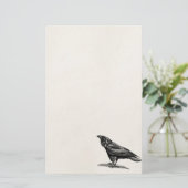  Raven Crow Blackbird Bird Illustratie Briefpapier (Staand voorkant)