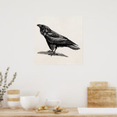  Raven Crow Blackbird Bird Illustratie Poster (Keuken)