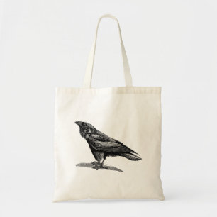 Raven Crow Blackbird Bird Illustratie Tote Bag