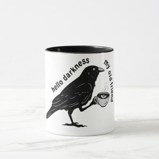 Raven Crow Coffee Fall | Nevermore Poe Gothic Poet Mok (Midden)